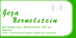 geza mermelstein business card